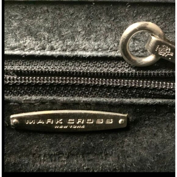 Mark Cross Black Leather Messenger Bag With Silver Hardware - Picture 4 of 12